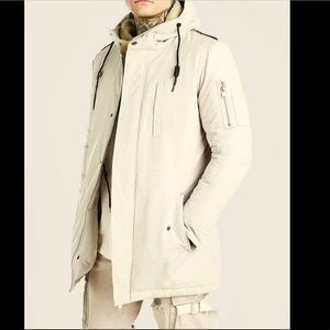 Boohoo Mens Ski Parka Light Tan/ Cream